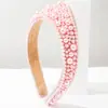 Diadema He Ming Estilo Nuevo Transfronterizo Color Sólido con Perlas Corona Pinza para el Cabello de Borde Ancho para Mujer, Accesorio para el Cabello de Alta Gama Exquisito para Socialité