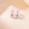 Pendientes Yilu de plata de ley S925 chapados en oro con perla y trébol de cuatro hojas, elegantes, versátiles, modernos, exquisitos, adecuados para el uso diario