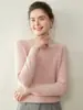 2025 Nuevo Suéter de Cachemir Grueso de Doble Hilo de Cuello Alto para Mujer con Manga Raglán de Color Sólido Camisa Base Venta al por Mayor