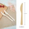 B&B Vajilla Desechable de Bambú Tenedor Cuchara Cuchillo de Bambú Set de Tres Piezas Cuchillo y Tenedor Peine de Madera Fabricante Venta al por Mayor en Stock