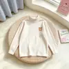 Ropa interior térmica cálida de cuello medio para niños Otoño Invierno DeRong Niños una pieza Niños medianos y grandes Esencial para uniforme escolar Camiseta interior de cuello medio