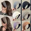 Diadema de estilo coreano, ligera, ancha, de color liso para mujer, que ofrece un look sofisticado y elegante, con un diseño que realza la altura en la coronilla, presentando un estilo retro, chic y moderno