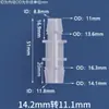 Conector de Plástico Reductor Grueso en T Recto a Través de Manguera Tubería de Agua Tubería de Aire Adaptador Conector Junta de Púa