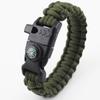 Pulsera de Supervivencia Multifuncional para Exterior Paracord de 7 Núcleos Trenzado Pedernal Guía Pulsera Salvavidas Silbato de Supervivencia