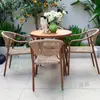 Muebles de patio para exteriores transfronterizos, mesas para villas de jardín, mesas y sillas de aleación de aluminio para exteriores, resistentes al agua y al sol, a prueba de óxido, disponibles en Amazon
