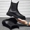 Botas Martin de caña alta de moda para hombre, nuevas de Otoño e Invierno, Zapatos de Algodón de Moda Negros para Jóvenes, Zapatos Individuales Casuales Retro para Hombre
