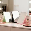 Espejo de Maquillaje Plegable Cuadrado de Alta Calidad, Espejo de Belleza Portátil de Moda para Escritorio, Espejo de Tocador para Estudiantes