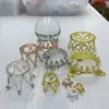 Ornamentos de Base de Bola de Cristal de Liga de Zinco Coroa Transfronteiriça Decoração de Jade Bola de Cristal Ornamentos de Mesa para Casa