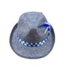 Sombrero Gris Oktoberfest Alemán Cuerda Tricolor Azul y Blanco Sombrero de Fieltro Sombrero de Pluma Azul Fabricante Mayorista
