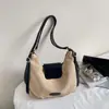 Bolsa Tote Casual Retro de Mão Feminina Bolsa 2025 Outono Nova Bolsa de Ombro de Aparência Elegante Moderna Mochila Casual