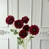 Flores Artificiales: Flor de Peonía Durian de 6 Cabezas para Decoraciones de Boda, Arreglos de Pasillo, Arreglos Florales, Decoración de Hotel y Hogar