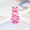 Accesorios para joyería DIY acrílico tridimensional transparente perforado agujero recto conejo oso cuentas sueltas materiales hechos a mano
