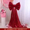Conjunto de Decoração de Laço Vermelho Veludo Grande para Noivado e Casamento para Casa Nova Decoração de Parede de Fundo de Quarto de Casamento Atacado
