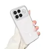 Funda Adecuada para Teléfono Redmi K100Promax Note17 Hielo Corrugado Niebla Succión Magnética Xiaomi 17 Botones Metálicos Alta Transparencia