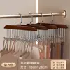 Percha de Madera Maciza para Tirantes, Estante Multifuncional para Ropa Interior, Gancho para Bolsa de Dormitorio, Percha Giratoria de Madera con Forma de Ola para Cinturones y Corbatas
