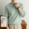 Suéter de lã mista espessado 600g 10A para homens, novo suéter de lã jacquard com gola redonda para homens outono e inverno 2026