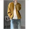 Jaqueta cardigã de tricô com gola alta para homens, primavera, outono, inverno 2026 novo estilo, peça externa casual de caimento solto, suéter moderno