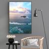 Arte Moderno de Paisaje Marino Azul Pintura sobre Lienzo Mural Póster Arte de Pared Dormitorio Sala de Estar Pintura Decorativa Moderna