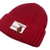 Gorro de Lana a Rayas Estilo Coreano Parche de Dibujos Animados para Hombres y Mujeres Engrosado y Cálido Gorro de Punto para Pareja, Arrendador, Piel de Melón Mostrando la Cara Pequeña Tendencia
