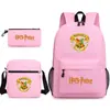 Harry potter harry potter Mochila con Estampado Mochila Escolar para Estudiante Bolso de Hombro Pequeño Estuche para Lápices Set de Tres Piezas