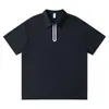Camisa Polo de Verano Nueva 220g Suave Ligera Color Neón Bloque de Color Media Cremallera con Logo Personalizado, Casual Holgada Ropa de Trabajo, en Stock