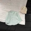 Ropa de Otoño para Bebés y Niños Pequeños Estilo Coreano Camisa de Algodón Puro con Rayas Verticales Camisa de Manga Larga con Bolsillo y Cuello Alto para Niños Ropa Suave para Bebés y Niños