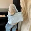 Nova bolsa de ombro rosa para o dia a dia 2026, feita de tecido de nylon com detalhes em renda, grande capacidade, estilo tote, bolsa de ombro simples e versátil