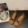 Zapatos de Salón de Gamuza Retro con Lazo, Boca Baja, para Mujer, Novedad Otoño 2026, Suela Plana, Zapatos de Noche, Mary Janes, Zapatos Planos de Ballet