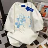 Camiseta de Manga Curta com Estampa de Desenho Animado Simples e Divertida Estilo Americano 2026 Verão Nova Casual Solta Versátil Roupa de Trabalho Top