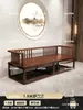 Nueva Cama Luohan de Madera Maciza Estilo Chino, Sofá Cama de Doble Uso Inspirado en Zen para Sala de Estar, Sofá Luohan Sencillo para Apartamentos Pequeños, Cama Chaise Lounge para Casa de Huéspedes
