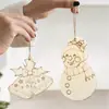 Peças de madeira DIY personalizadas, pingentes de madeira, decorações de grafite pintadas à mão, peças de madeira em branco cortadas a laser para decoração de árvore de Natal