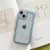 Funda Protectora Transparente de Resina con Purpurina, Borde Ondulado Grande, para iPhone 18 Pro, Agujero Fino 16, Anticaídas, Moderna