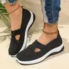 Sapatos Femininos Temu Verão Malha Tecida Fly Respiráveis Sapatos de Uma Sola com Solas Macias Que Não Cansam Seus Pés, Sapatos Casuais Planos de Calçar
