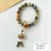 Pulsera de cuentas redondas grandes de Bodhi de Dunhuang, colgante de bolsita estilo chino, pulsera de cuentas budistas de mano para hombres y mujeres, venta al por mayor