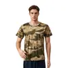 Camiseta Camuflada para Esportes ao Ar Livre de Manga Curta, Camiseta Camuflada de Manga Curta para Treinamento e Exercícios ao Ar Livre, para Montanhismo e Caminhada, Respirável e de Secagem Rápida
