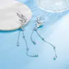 Pinza para oreja tipo clip con borla de mariposa, estilo súper de hada, para mujer, diseño único, ear cuff de alta gama, clip para cartílago de la oreja sin perforación para verano