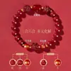 Pulseira de Argila Vermelha Tai Sui 2027 para o Ano do Carneiro, Pulseira de Argila Vermelha para Carneiro, Cachorro, Boi e Rato, Pulseira de Argila Vermelha Três Harmonias e Seis Harmonias