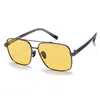 2026 Gafas de Sol Metálicas Polarizadas para Adultos Doble Puente Protección Solar Gafas de Sol para Exteriores Visera Gafas para Conducir Conductor 1819