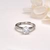 Anillo de plata de ley 925 con circonita de seis garras para mujer, apertura de 1 quilate, anillo de pareja, propuesta de boda, anillo de diamantes, regalo