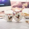 Taza de Cerámica Taza de Café con Asa Taza de Té Kung Fu Porcelana de Hueso Resistente al Calor Taza para Beber Casera Taza de Té con Flores Taza de Leche Taza Creativa