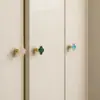 Estilo Nórdico Creativo Trébol de Cuatro Hojas Manija de Aleación de Zinc, Lujo Ligero Concha de Perla Manija de Puerta de Gabinete de un Solo Agujero Cobre Cepillado