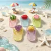 Chanclas de Frutas con Purpurina de Dibujos Animados Accesorios de Resina Llaveros Manuales de Pegamento de Crema Pinzas para el Cabello Parches Materiales Decorativos