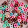 Letras de colores serie de donas rayadas accesorios de resina carcasa de teléfono móvil pasador pegamento de crema accesorios para carcasa de teléfono móvil