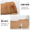 Caja Desechable de Papel Kraft para Llevar Pan Frito con Pulgar Snack Barco Abierto en la Parte Superior Compartimento Doble Caja de Comida para Papas Fritas con Dip