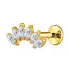 Pendientes de Titanio Jiangtai F136 con Diseño de Remolino Europeo y Americano Tachonados con Diamantes Studs para Piercing Corporal de Aleación de Titanio G23
