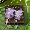 Atmósfera Super de Hada, Pasador de Flor Rosa Puro y Deseable, Accesorio para el Cabello con Borla de Flor Fresca para Permanente, Nuevo Adorno para el Cabello Elegante Estilo Chino Hanfu