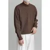 Tops de Otoño e Invierno de Fábrica Camisa Coreana Holgada para Capas Hombres de Cuello Alto Medio Tejido de Punto Pulóver de Punto de Moda