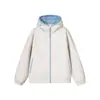 Jaqueta cardigan com capuz estilo americano, peça externa casual masculina de corte solto, jaqueta versátil e moderna, azul escuro, moda feminina, jaqueta para casal