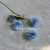 Crisântemo de bola de três cabeças cabeça de flor grande auditório de casamento teto estrada liderar arco de flores decoração flor artificial flor de simulação de casamento atacado grande