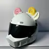 Casco Súper Lindo con Decoración de Orejas de Cuerno, Casco para Vehículo Eléctrico con Orejas de Cordero, Accesorio para Casco de Motocicleta y Esquí DIY